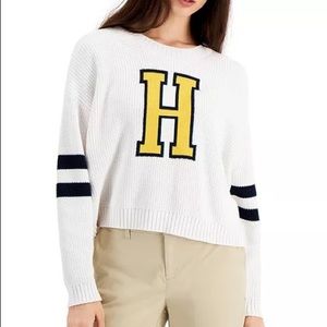 Tommy Hilfiger Block Letter Cropped Sweater